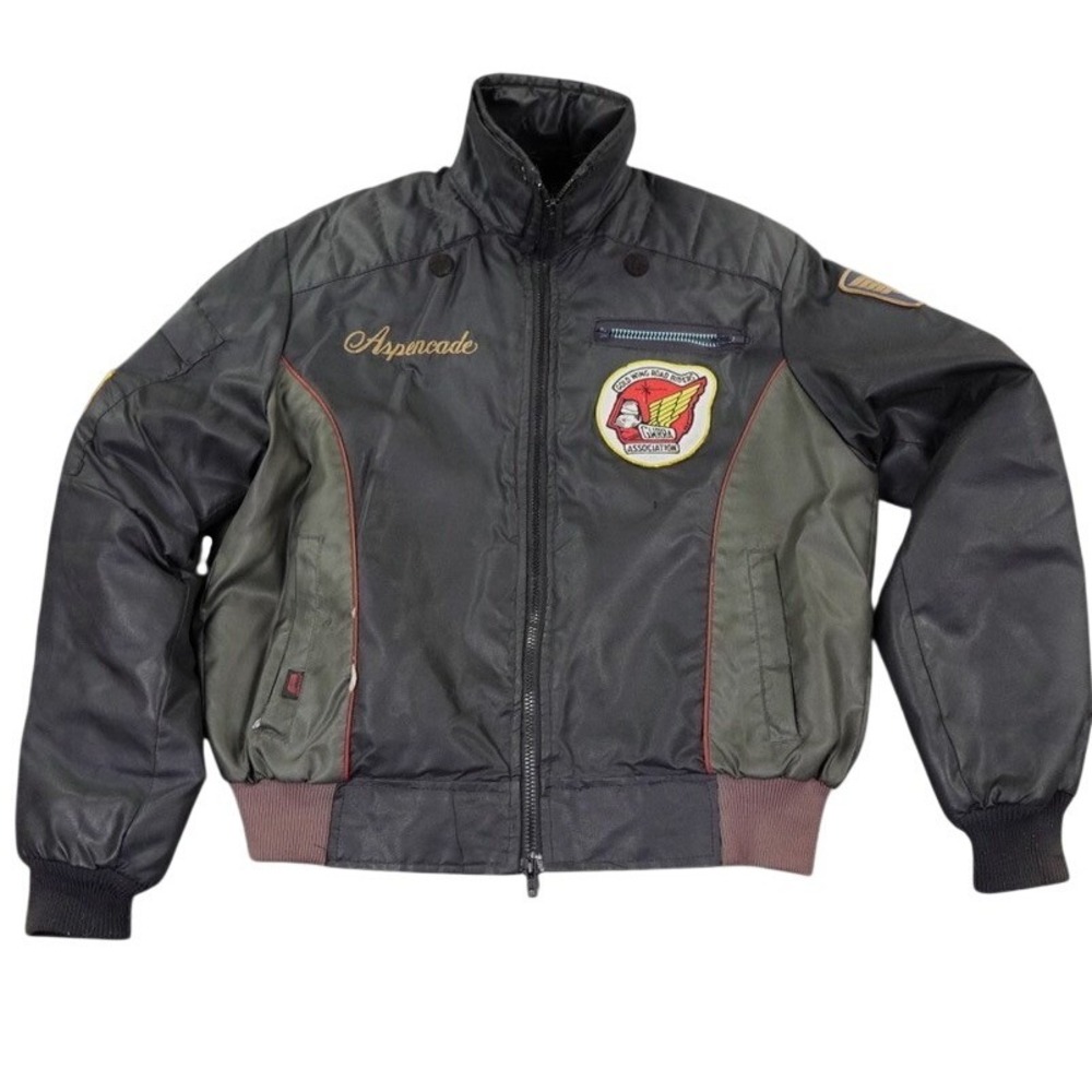 VTG 80s Honda Gold Wing Aspencade Motorcycle Bomber Jacket GWRRA Retreads XL